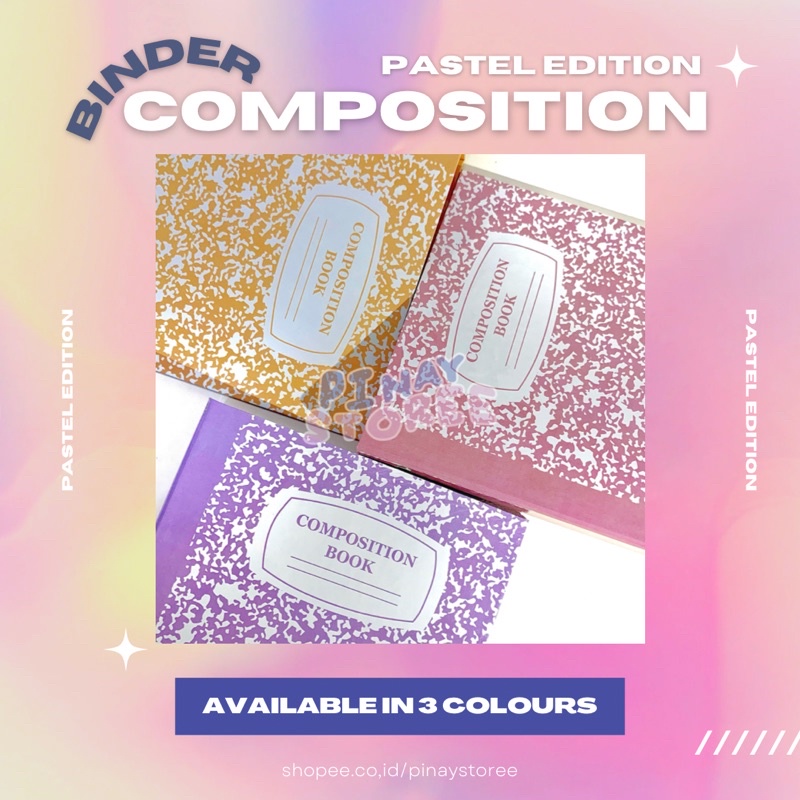 

[PRE-ORDER] Composition Book Binder A4/B5/A5 Ver. Soft Pastel Colour Series Photocard Collector HARDCOVER Aesthetic Murah