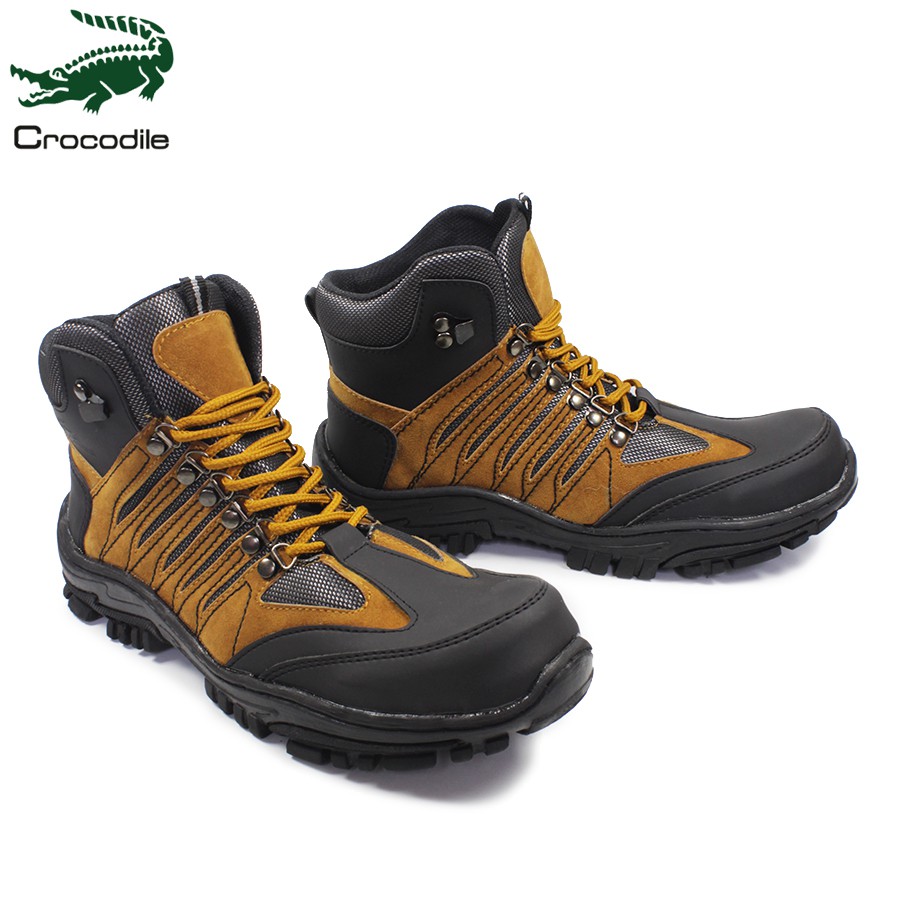 sepatu pria boots crocodile hauler safety tan sepatu haiking tracking outdoor murah