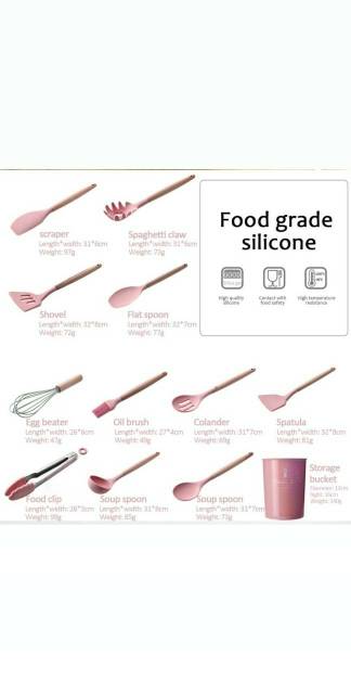 silicone utensil set 11pcs / peralatan masak sutil spatula silikon lengkap