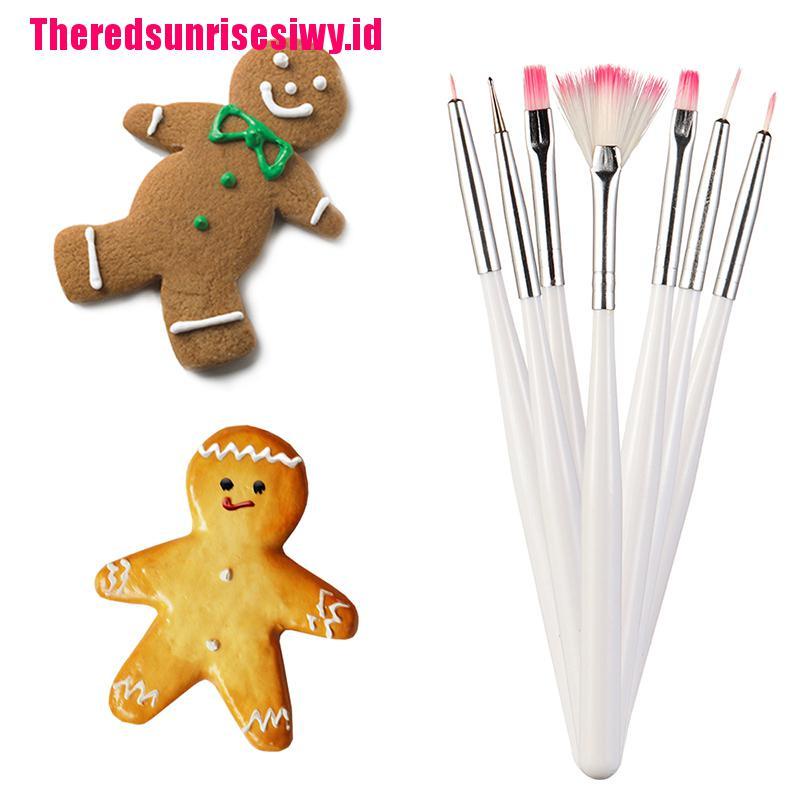 (Theredsunrisesiwy.Id) 7pcs / Set Kuas Icing / Fondan Kue Diy