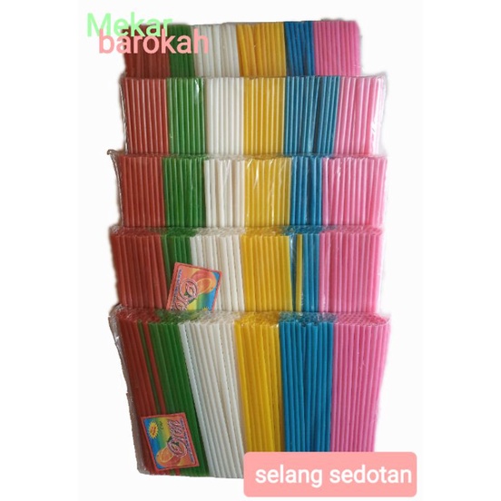 sedotan es juice minuman steril sedotan plastik sedotan lurus warna warni 1pk
