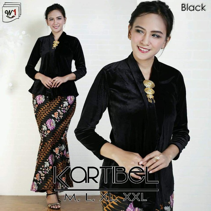 kebaya kartini beludru black