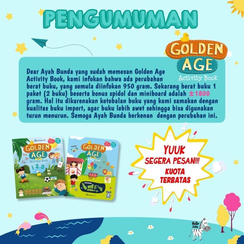 Buku Anak Balita Wipe & Clean Golden Age hello zebra Limited