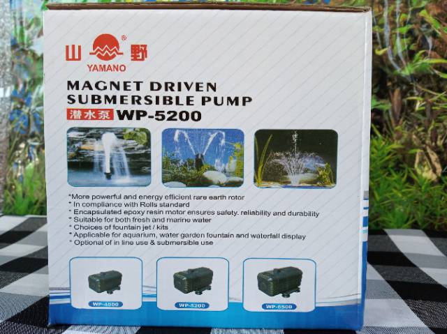 Mesin Pompa Celup Kolam YAMANO WP-5200 Filter Aquarium Hidroponik Waterfall Air Mancur Submersible Pump Power Head Water Pump