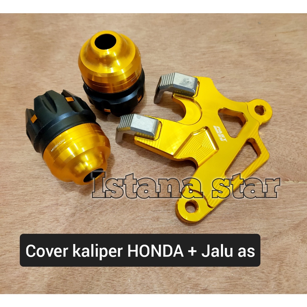 Jalu as + Tutup Kaliper Pelindung Cakram Motor Bebek / Matik Honda / Tutup Kaliper BEAT VARIO SPACY REVO BLADE SUPRA/EMAS