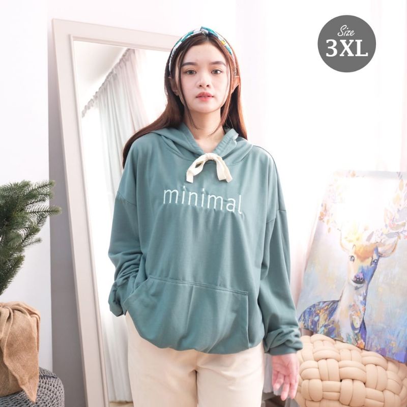 sweater Hoodie wanita panjang size jumbo import