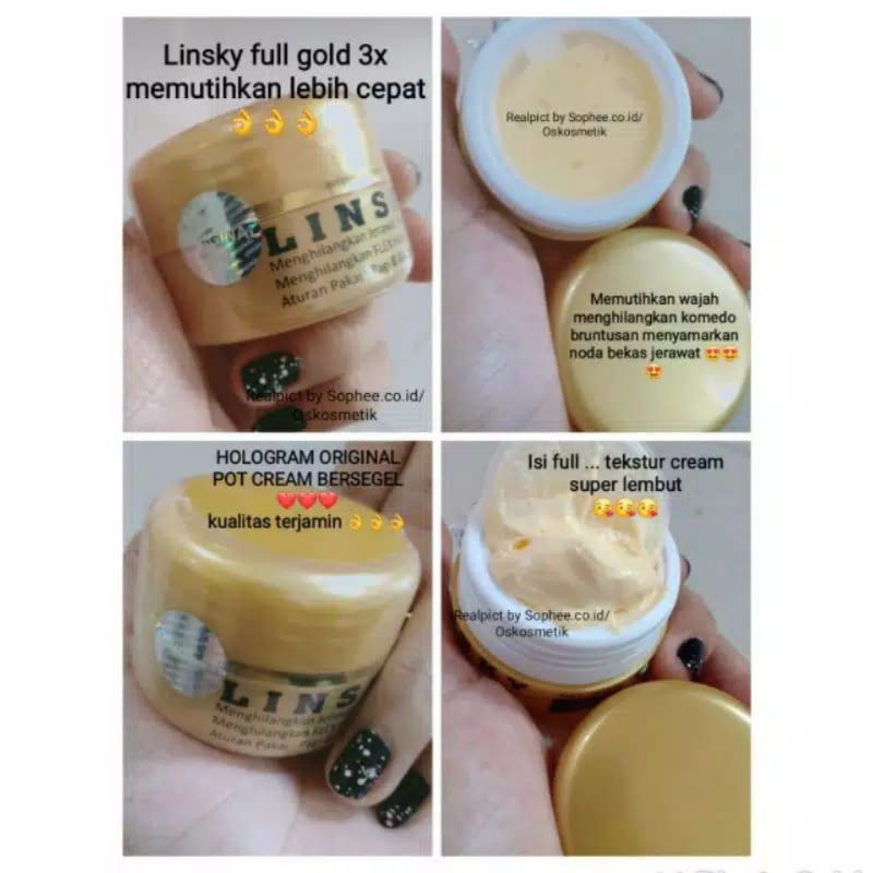 LINSKY SEPAKET FULL GOLD ORIGINAL 100% BERSEGEL DAN BERHOLOGRAM ORI