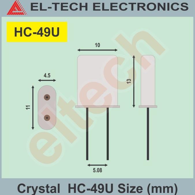 3.2768MHz 3.2768 MHz Crystal XTAL Oscillator Osilator 2 Pin HC-49 elt3ch Kualitas Baik