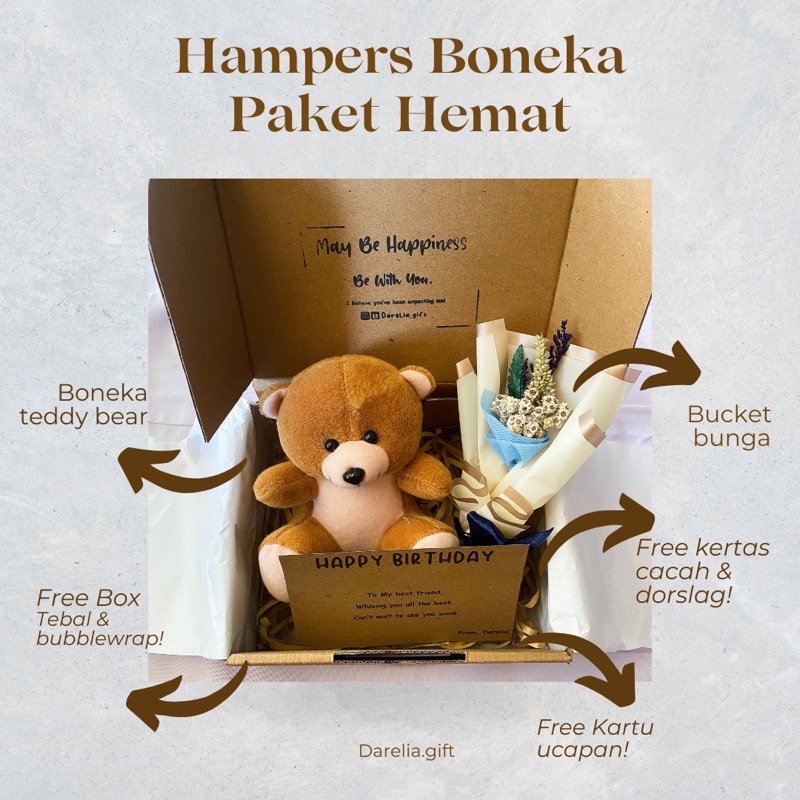 READY/ HAMPERS BONEKA DAN SNACK/ HAMPERS ULANG TAHUN/ KADO ULANGTAHUN/ KADO CEWE/ KADO WISUDA/ HAMPERS WISUDA/HAMPERS GEMESH