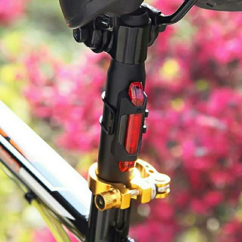 Lampu belakang merah biru setang stang sein sen sepeda gunung mtb lampu warming