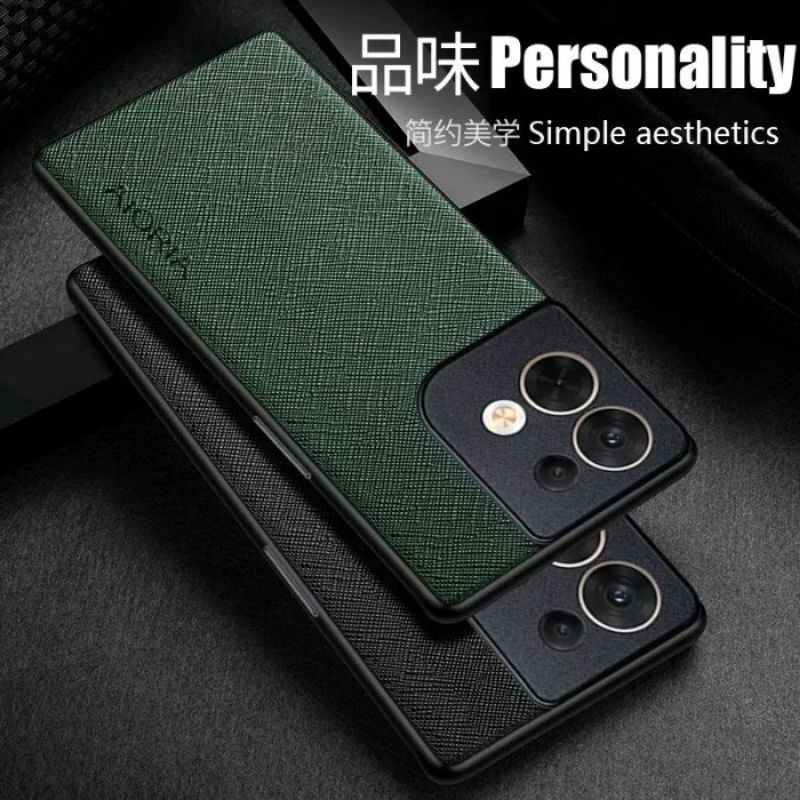 OPPO RENO 8 4G  RENO 8T 4G/5G / RENO 8 5G / RENO 8 PRO 5G COVER SOFT CASE CANVAS CROSS PATTERN AIORIA SILIKON SOFTCASE - RENO 8 4G BLACK