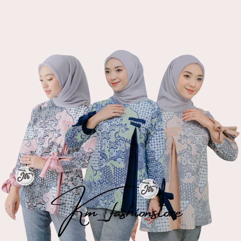 BAJU BATIK WANITA MODERN MONALISA GENES M,L,XL asli PEKALONGAN