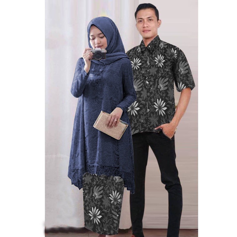 6 wrna JC Cp Tunik sofie / Couple Tunik Safitri / Baju pasangan batik kebaya