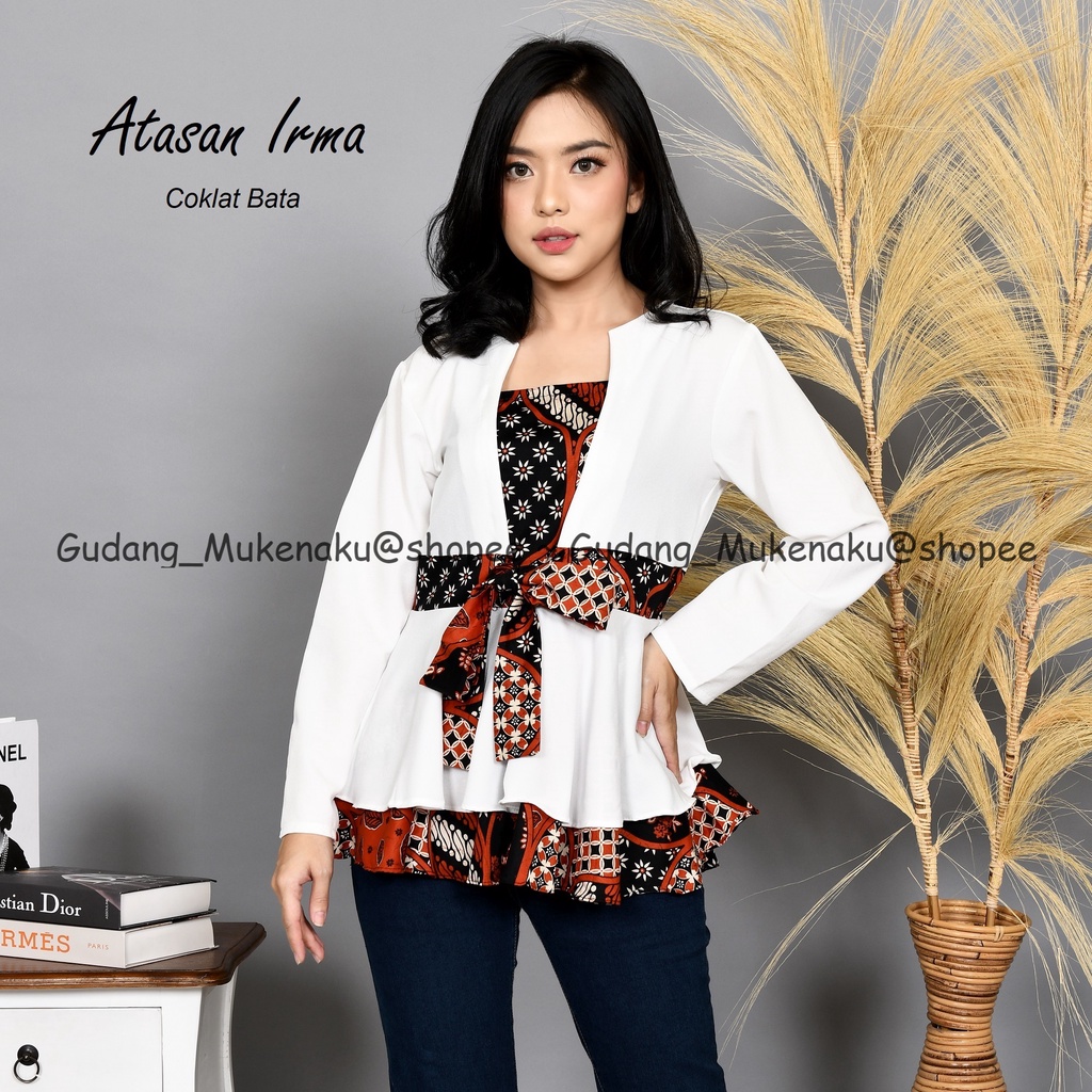 Gudang_Mukenaku Atasan Irma Batik Bahan Moscrepe Kombinasi Katun Pakaian Fashion Wanita Dewasa Terbaru Murah COD bisa bayar di tujuan