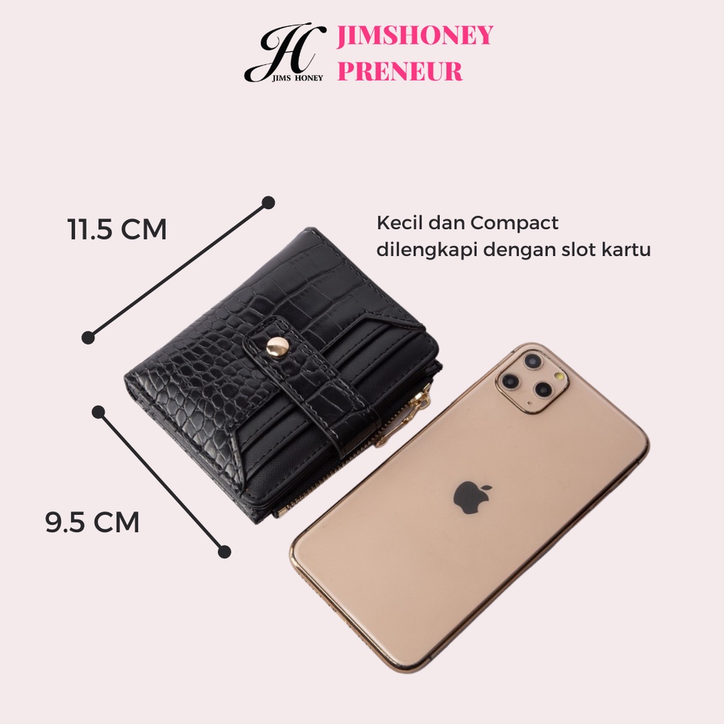 Jims Honey Genie Wallet Dompet Kecil Kartu Wanita Import Murah Simple Croco