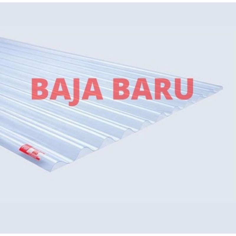 Atap plastik PVC Roofing 0.8 mm - Fiber Gelombang Transparan Bening