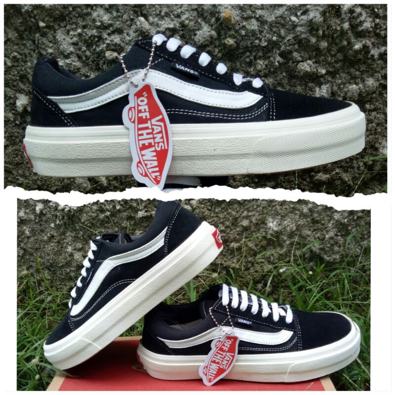 Sepatu sekolah hitam putih old school-sepatu sekolah pria