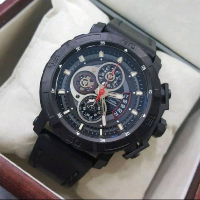 Jam Tangan Pria Alexandre Christie AC6439 black Leather Original