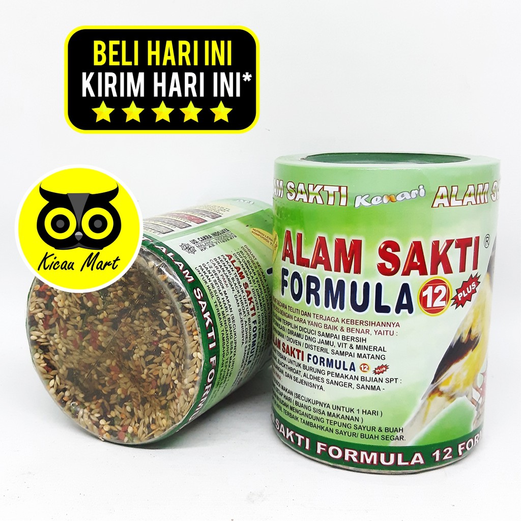 PAKAN MAKANAN HARIAN BURUNG KENARI BLACKTHROAT SANGER BRANJANGAN ALAM SAKTI FORMULA 12 PLUS PKNBR3AS