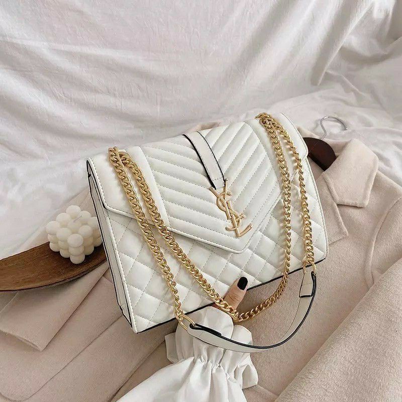 Tas ysl putih besar, bahan lembut