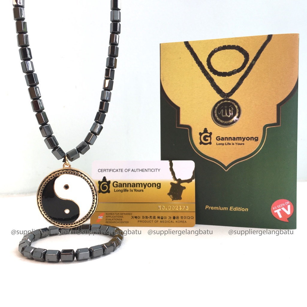 GANNAMYONG PREMIUM Tai Chi Yin Yang kalung SEHAT biomagnetic tormalin kalung gelang kesehatan alat terapi aksesories