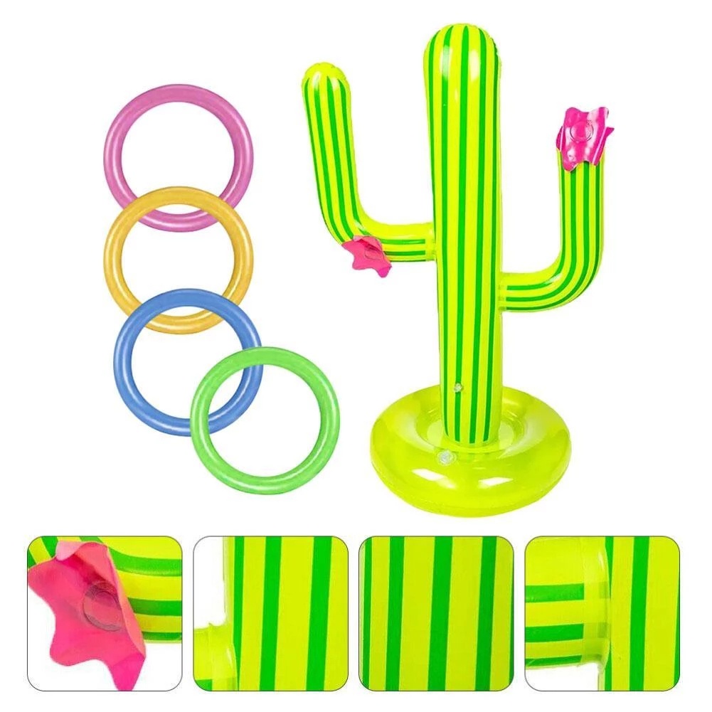 [ 1 SET PVC Inflatable Cactus Ring balloon Water Toy  for family games summer beach parties ]