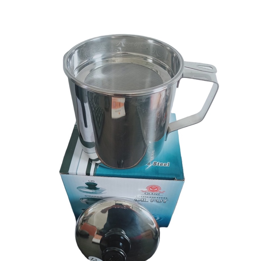 OIL POT GLANZ Saringan Minyak Stainless Steel Tebal 1200ML