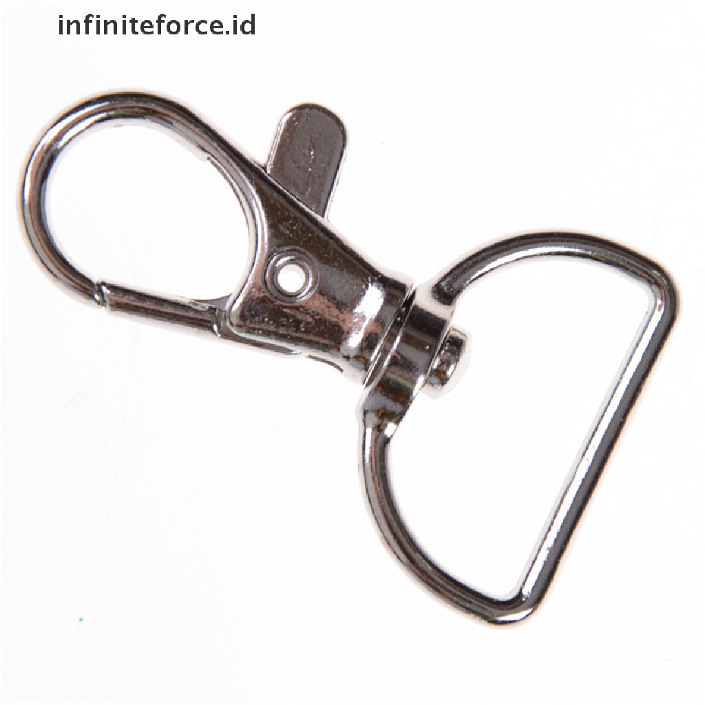 (infiniteforce.id) 10pcs / set Kait Gantungan Kunci Bahan Metal Warna Silver