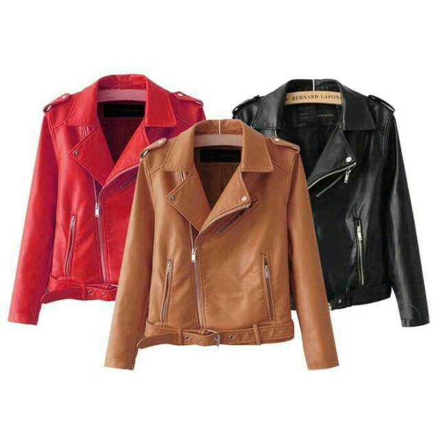 Jaket wanita model blazer jaket kulit reva anak jalanan.jaket kekinian