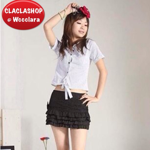 Kemeja Kerja Wanita Lengan Pendek| Kemeja Kantor Motif Garis-Garis| Kemeja Wanita Cewek Import Korea