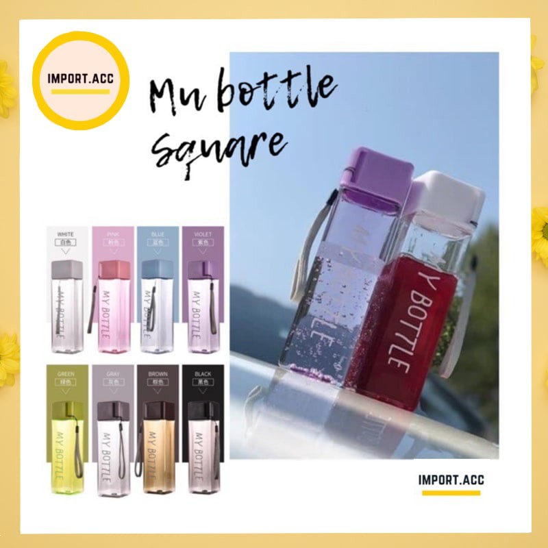 (MYBOTTLE NEW) MY Bottle Kotak Persegi 500 ml - My Bottle Warna Infuser Water