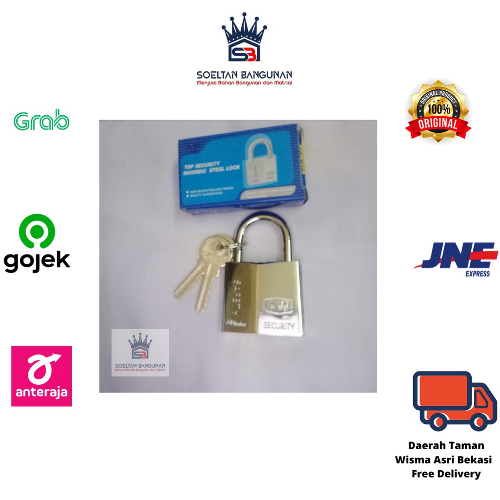 Jual Gembok Besi Rhombic Steel Lock 40 Mm | Shopee Indonesia