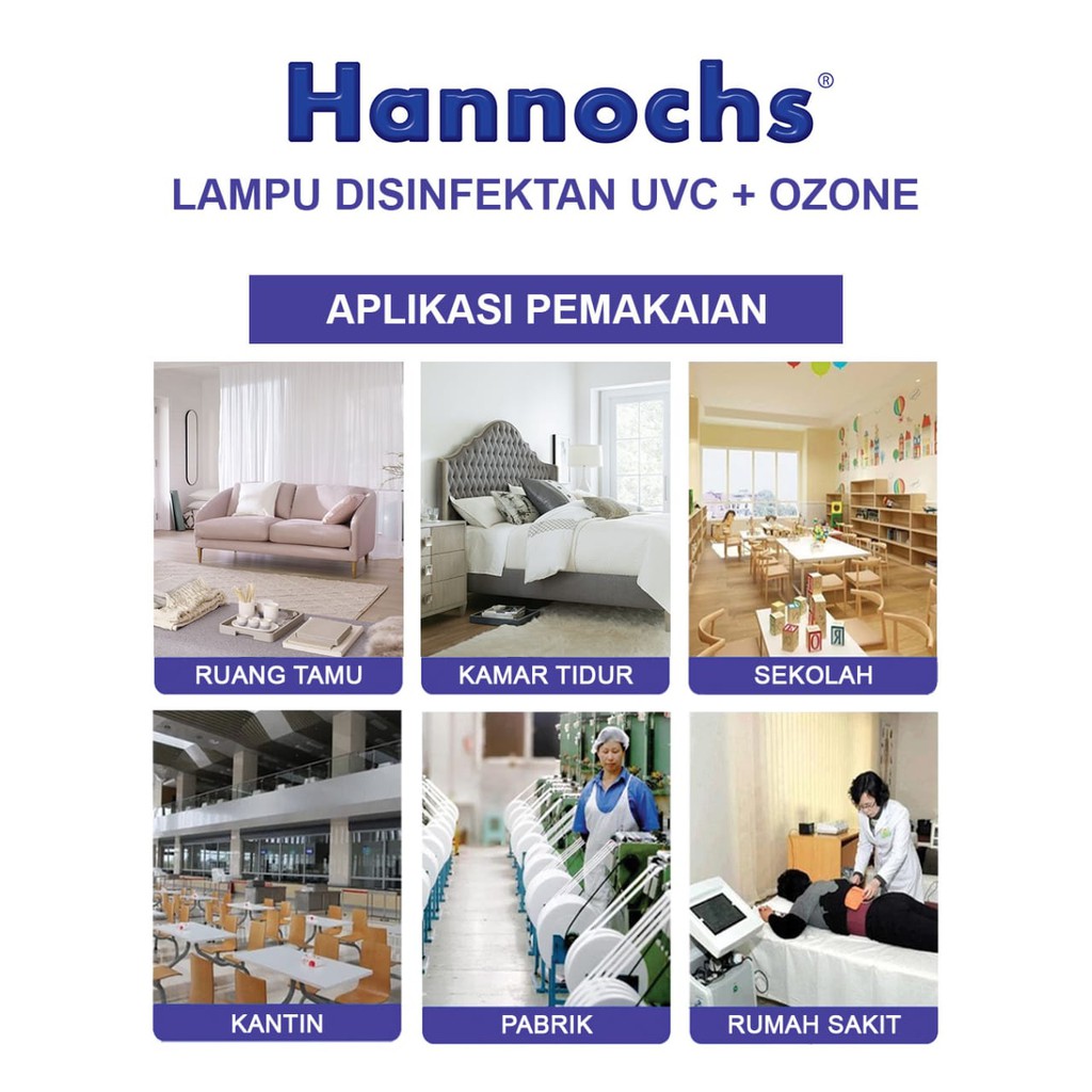 Lampu Disinfektan UVC Ozone Sterilizer Hannochs UV Disinfectant