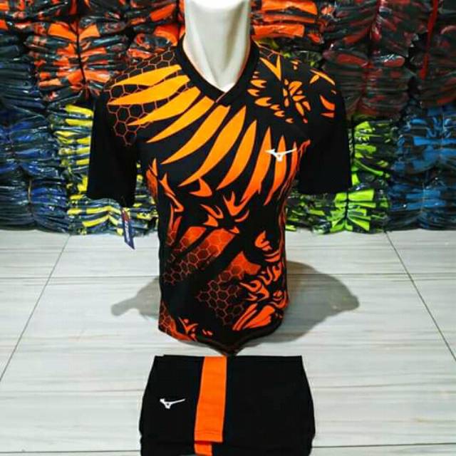 Baju olahraga futsal jersey Mizuno printing baju volly