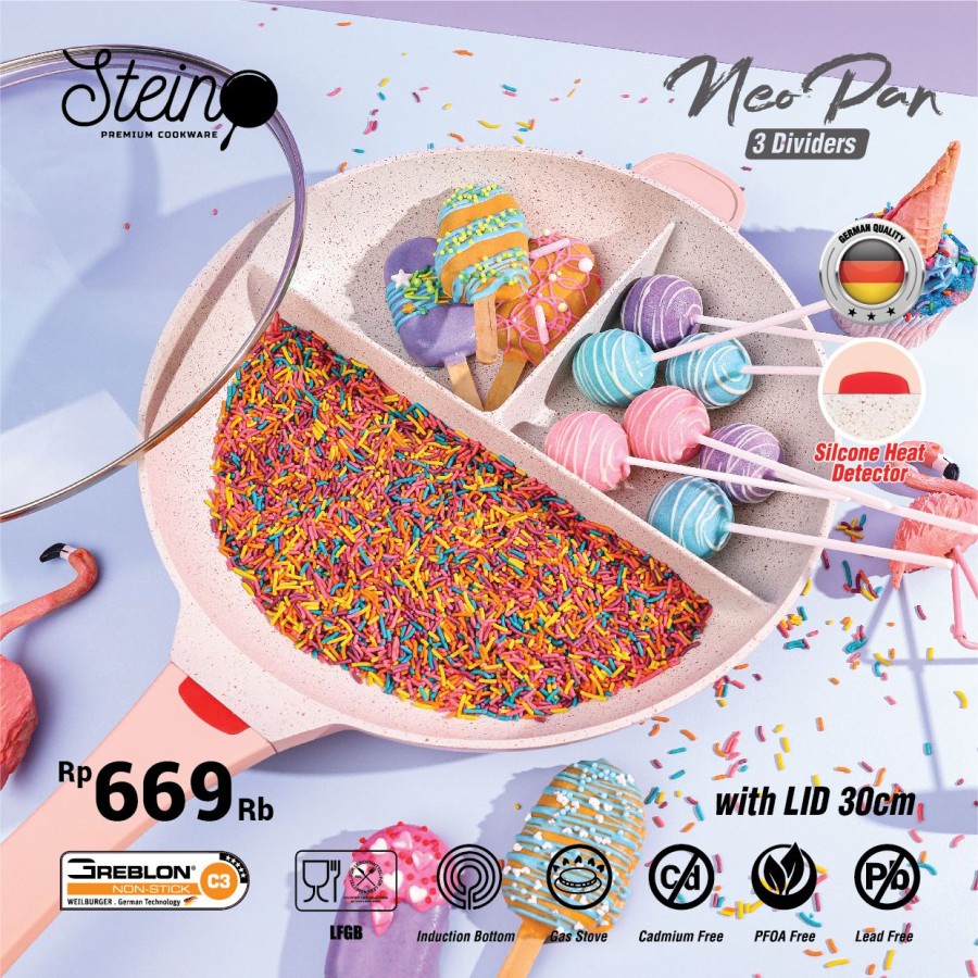 Steincookware Neo Pan 30cm Panci Sekat 3 Original