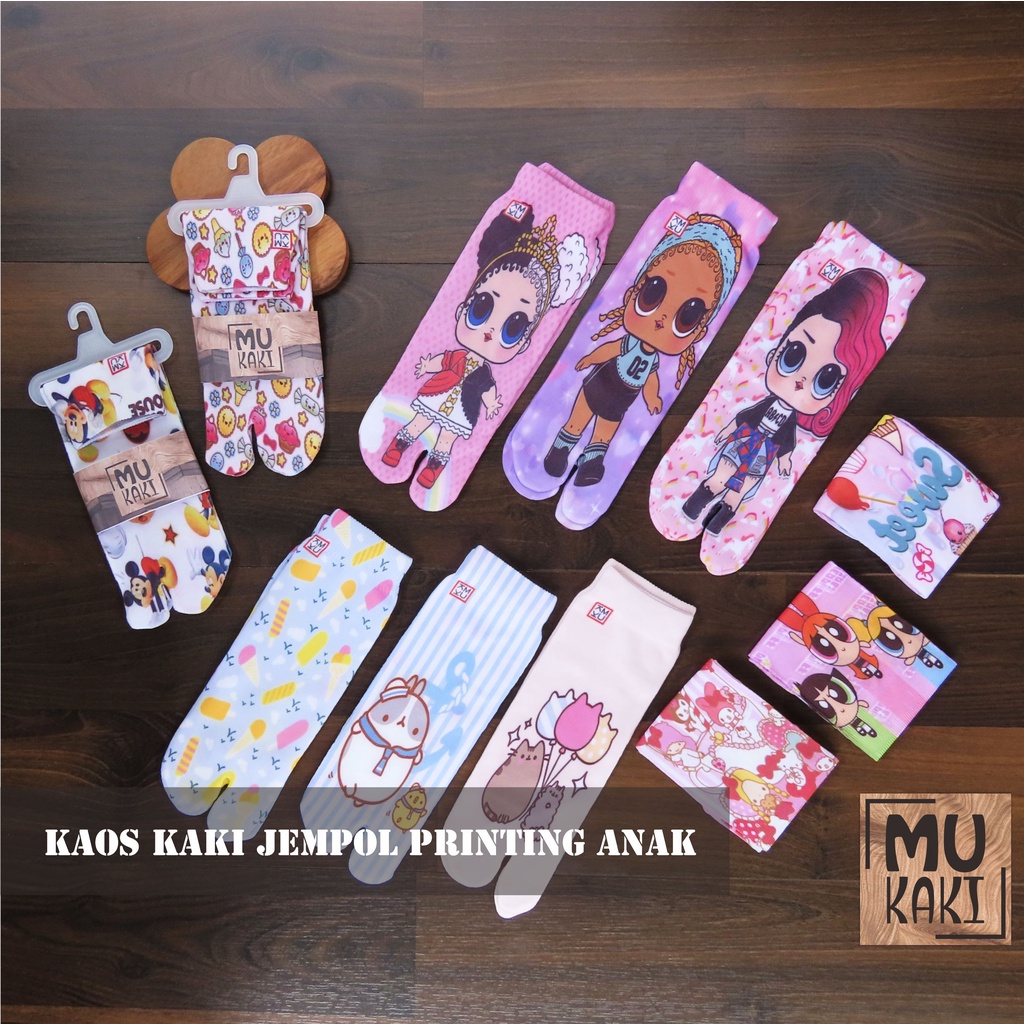 Kaos Kaki Jempol Anak Printing Karakter Murah Mukaki G