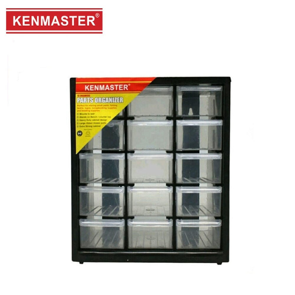 KENMASTER Rak Susun Komponen 15 Slot ( Partisi ) Kotak Spare Part Rak Drawer Kotak Susun Kotak Serbaguna Murah