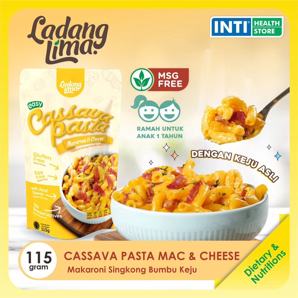 Ladang Lima | Cassava Pasta Mac and Cheese 115gr | Pasta Gluten Free