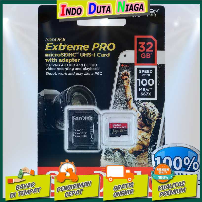 IDN TECH - Sandisk MicroSD Extreme Pro A1 V30 UHS-1 (100MB/s) - SDSQXCG