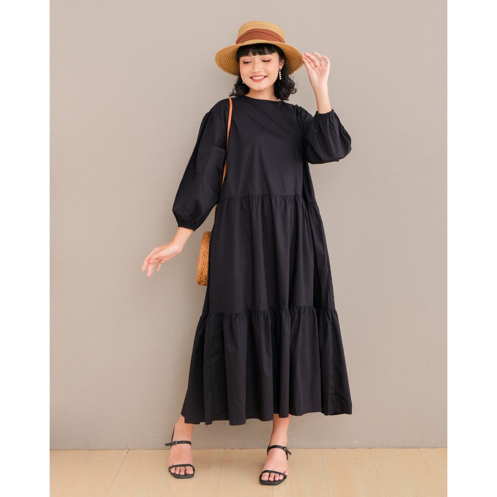 Myrubylicious DOTTY MAXI DRESS KODE 6183-BLACK