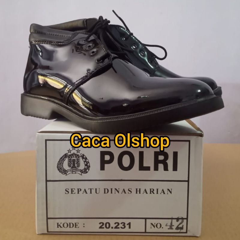 SEPATU PDH JATAH POLRI 2020 ORIGINAL KILAP RINGAN 3/4