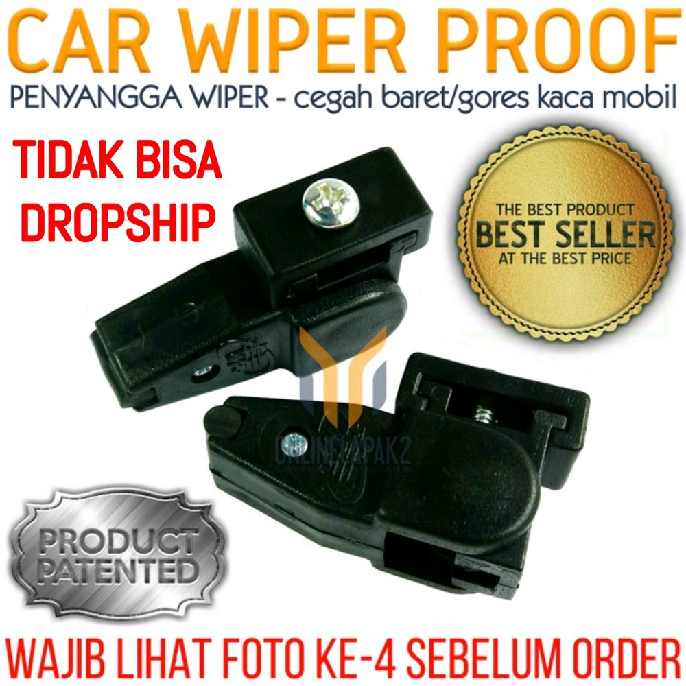 Promo Penyangga Wiper.Wiper Up.Wiper Stand - cegah baret gores kaca mobil - Warna Hitam Limited