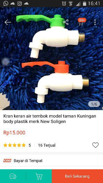 Kran Keran Air Tembok Model Taman Kuningan Body Plastik Merk New Soligen