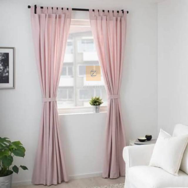 Gorden Lenda Pink 1 Pasang Dengan Tali Pengikat