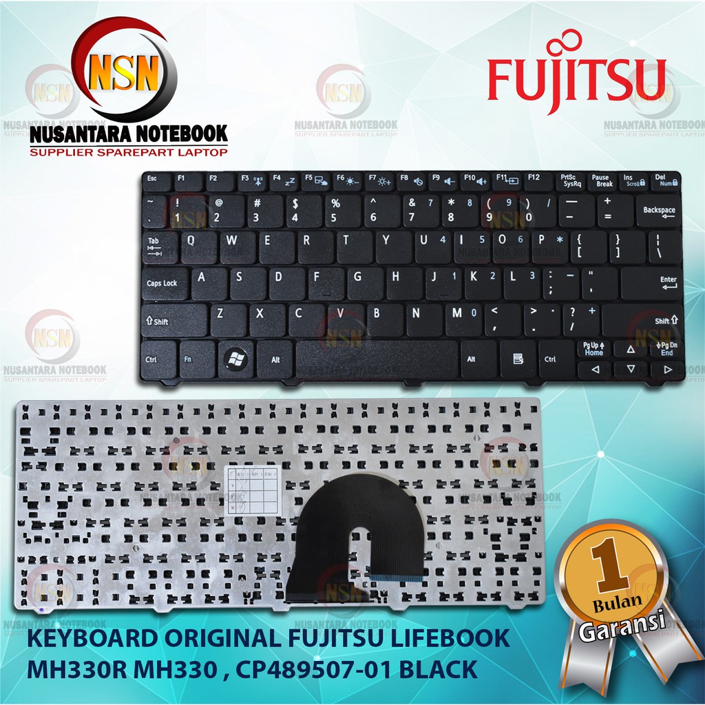 Keyboard Original Fujitsu LifeBook MH330R MH330 CP489507-01 (Black)