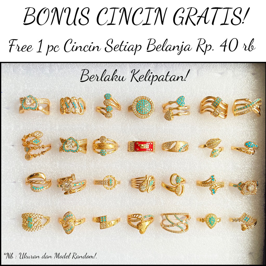 noin_acc Gelang Keroncong Lapis Emas Set 3 Anti Karat Aksesoris Perhiasan