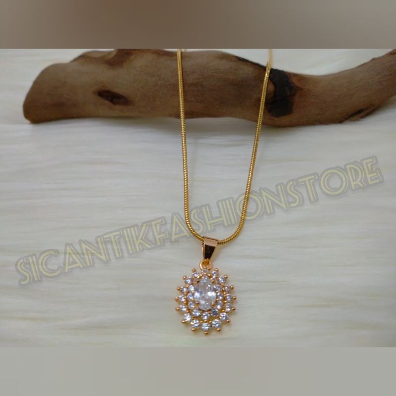 kalung Titanium liontin permata Fashion wanita terlaris anti Karat Perhiasan wanita terlaris mewah