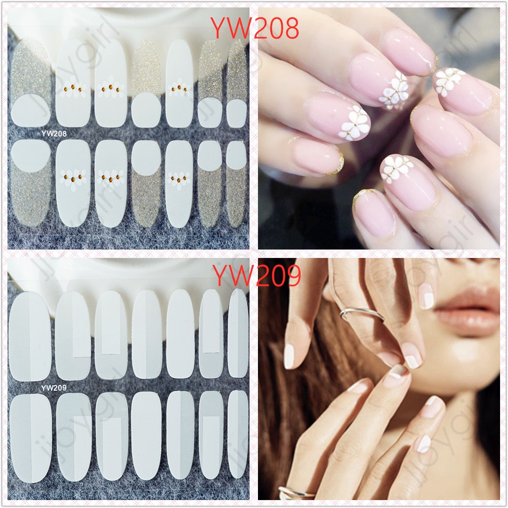 YW Motif Sticker Kuku Stiker Glitter Sticker Kuku Marble Cartoon Nail 14PCS / sheet Nail Sticker