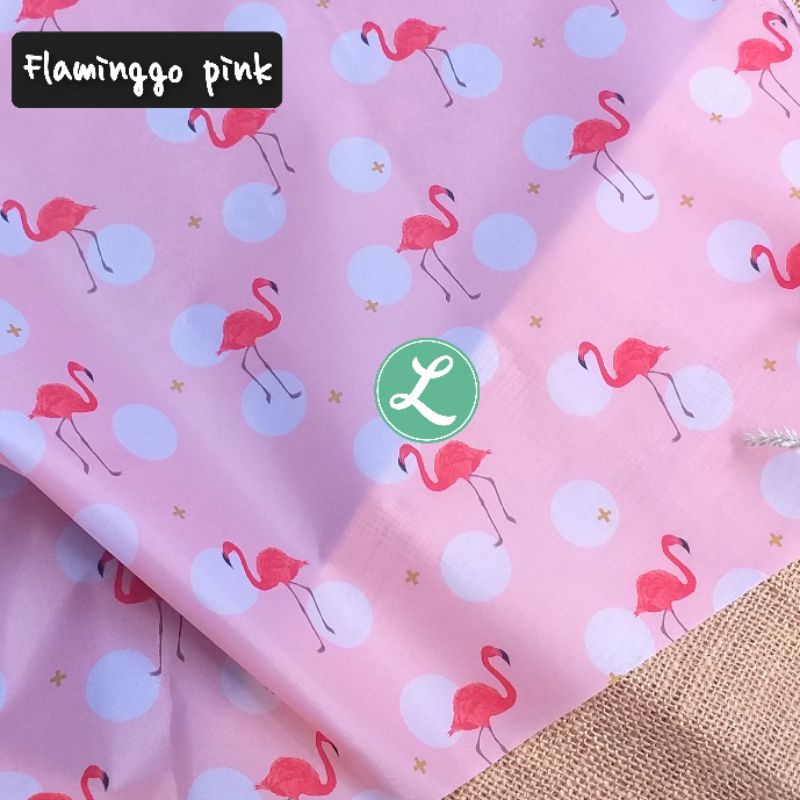 SATEN PRINTING FLAMINGGO OWL KAKTUS / BAHAN TAS LIPAT