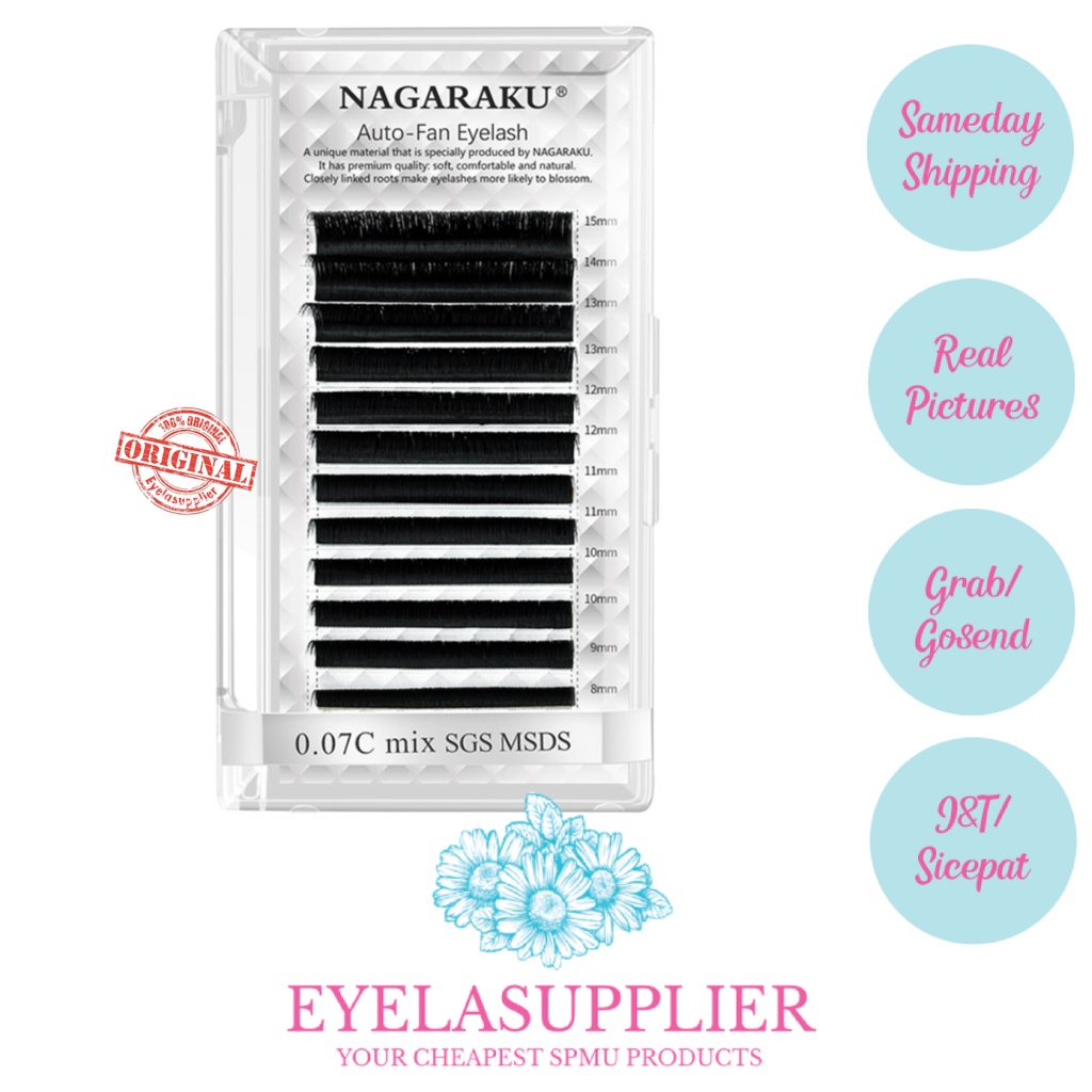 NAGARAKU AUTO FAN Instant Bloom Blossom Lashes Fast Fanning Eyelash Extension Russian Mega Volume 7D